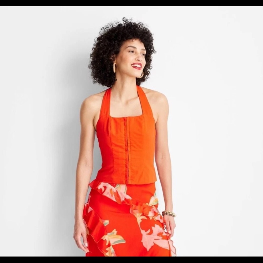 Halter Neck Orange Top